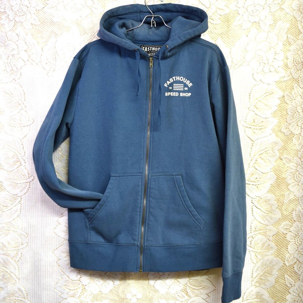 Fasthouse Customs Mens Size Sm Full Zip Hoodie Sweatshirt Newhall CA Plz Read